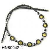 Assorted Colored Opal Beads Hematite Donut Beads Stone Chain Choker Fashion Women Necklace